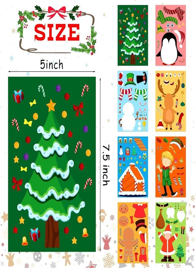 LINAYE 72 Sheets Christmas Stickers Crafts for Kids Toddlers, 8 Styles Make Your Own Stickers Goodie Treat Bag Stuffers Christmas Game Activities for Kids Toddlers Party Favors - Image 2